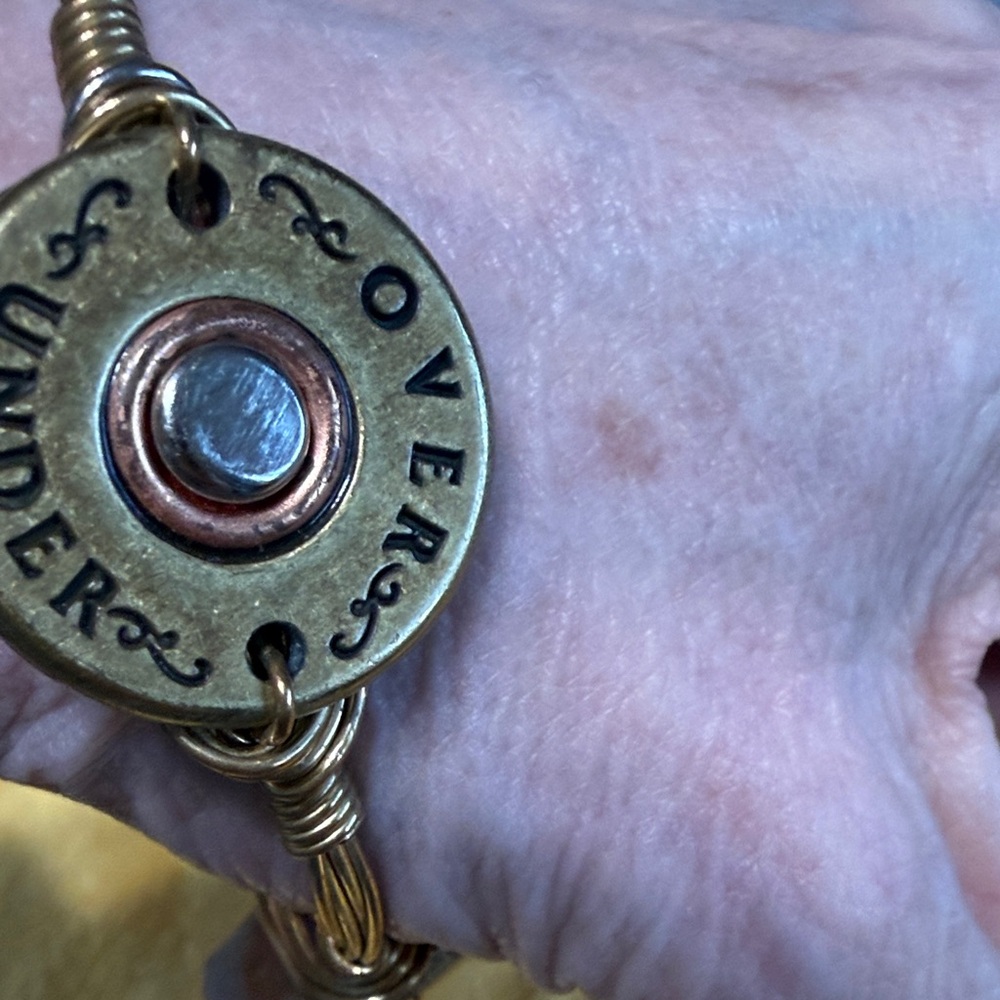 Gold & Copper Tones bracelet made out of shotgun shells